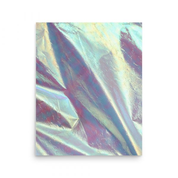 Glänzendes Poster "zerknüllte Alufolie"