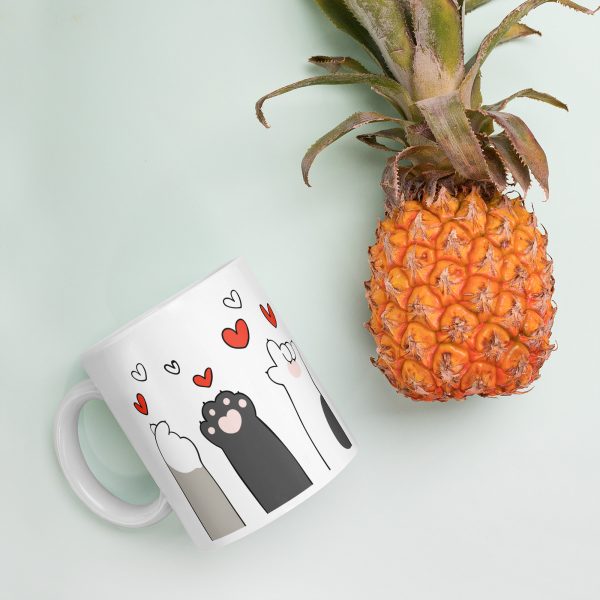 Katzen Tasse mit Pfoten "Love"
